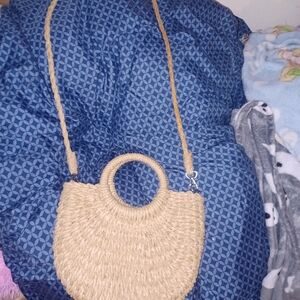 Stylish Tan Woven Handbag